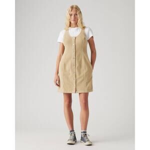 Levi’s Women’s Tuli Slim Cut Corduroy Mini Dress Size Medium Beige